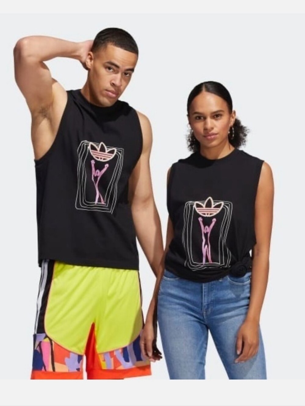 adidas Originals Love Unites Tank Top XS Black Multicolor Pride H43967 NWT